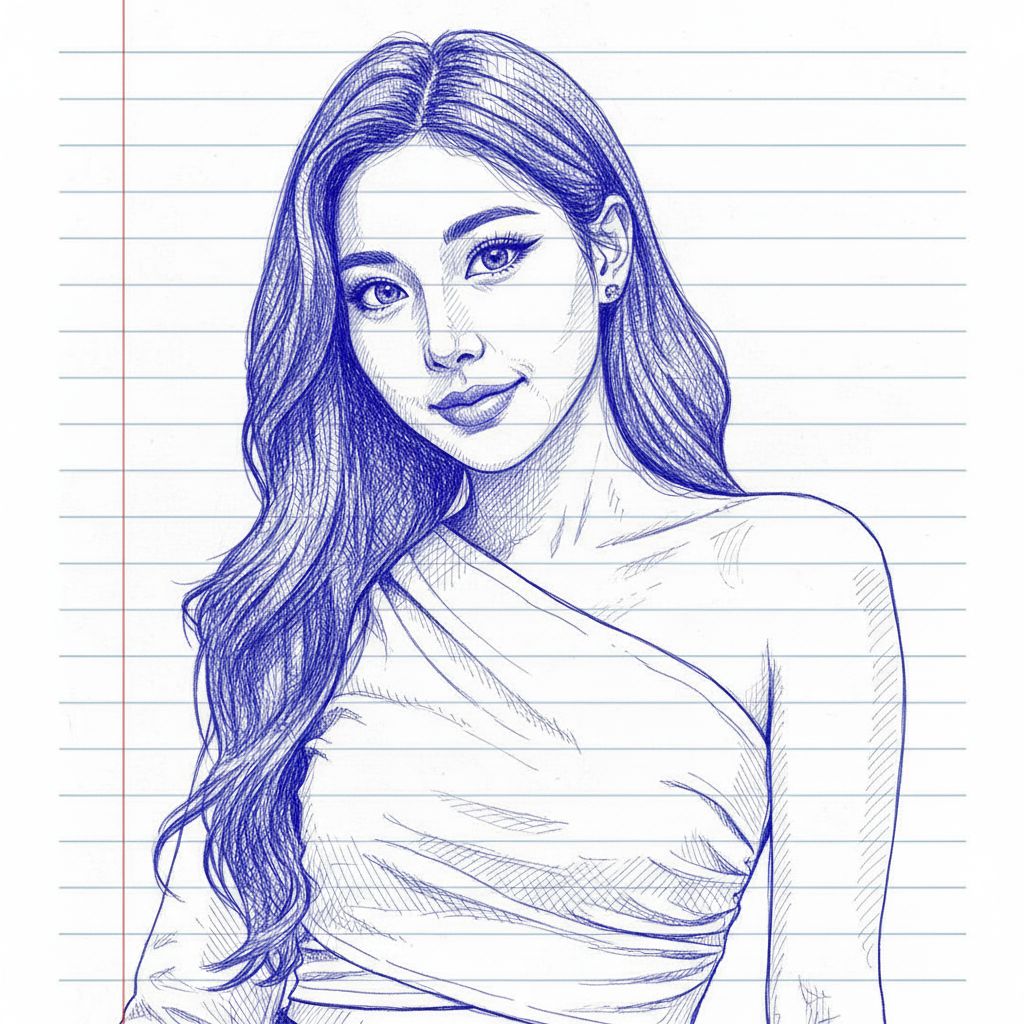 Blue and White Ink on Notebook